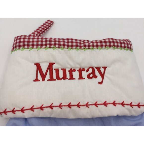 Pottery Barn Kids Murray Santa Gifts Christmas Tree Quilted Holiday Stocking - Picture 9 of 10